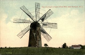 Newport Rhode Island RI 8-Winged Wind Mill 1900s-20s Vintage Postcard