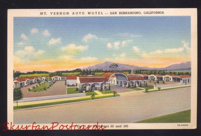 SAN BERNARDINO CALIFORNIA ROUTE 66 MOTEL LINEN VINTAGE 