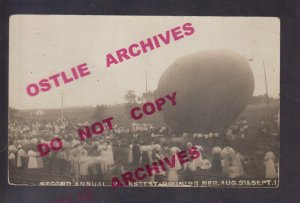 Bruning NEBRASKA RPPC c1910 BALLOON LAUNCH Ascension VOLKSFEST nr Strang Hebron