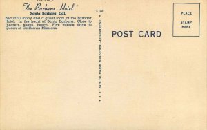 California 1940s The Barbara Hotel Santa Barbara Postcard Colorpicture 21-1622