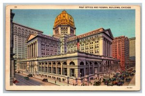 Vintage 1936 Postcard Panoramic of Post Office Federal Building Chicago Illinois