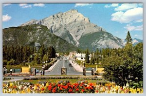 Main Street Banff And Cascade Mountain, Banff National Park, Alberta, Postcard