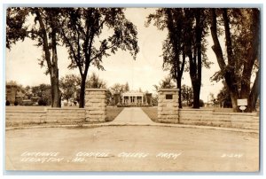 1944 Entrance Central College Park Lexington Missouri MO RPPC Photo Postcard