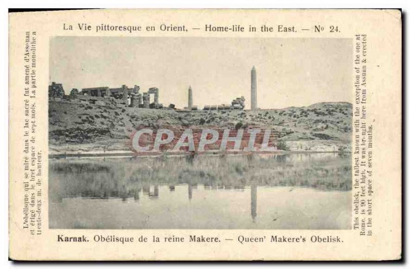 Postcard Ancient Egypt Karnak Egypt Obelisk of Queen Makere Queen's Makerere ...