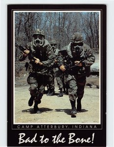 Postcard Army Hard Training Bad to the Bone Camp Atterbury Indiana USA