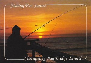 Chesapeake Bay Bridge Tunnel Fishing Pier At Sunset