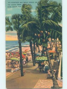 Linen BEACH SCENE Miami Beach Florida FL G6183