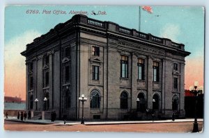 Aberdeen South Dakota SD Postcard Post Office Building Exterior View 1912 Posted