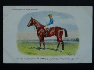 Horse Theme Mr Leo De Rothschild SAINT AMANT Derby Stakes Winner c1904 Postcard