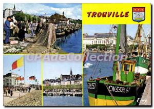 Modern Postcard Trouville Calvados the fishing port on the Touques Touques Ca...