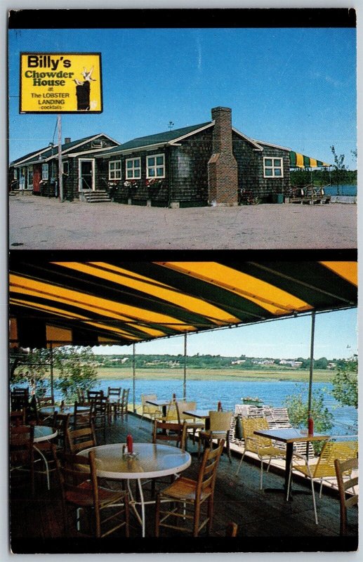 Vtg Wells Maine ME Billy's Chowder House at Lobster Landing 1970s View