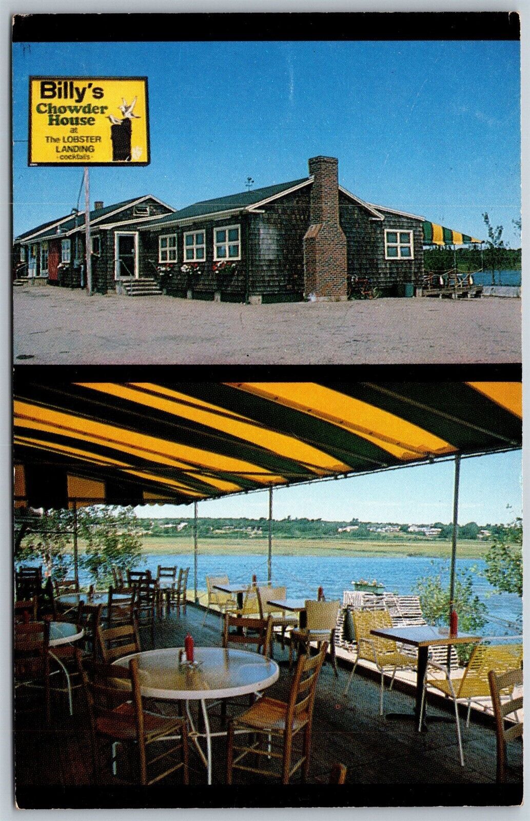 Vtg Wells Maine ME Billy's Chowder House at Lobster Landing 1970s View Postcard United States