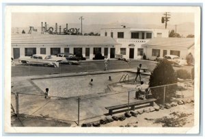 1959 MacGregor's Holiday Motel Swimming Pool View Boise ID RPPC Photo Postcard