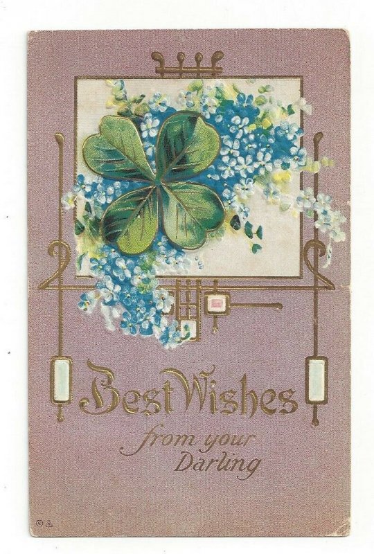 Postcard Best Wishes From Your Darling Embossed Greeting Standard View Card 