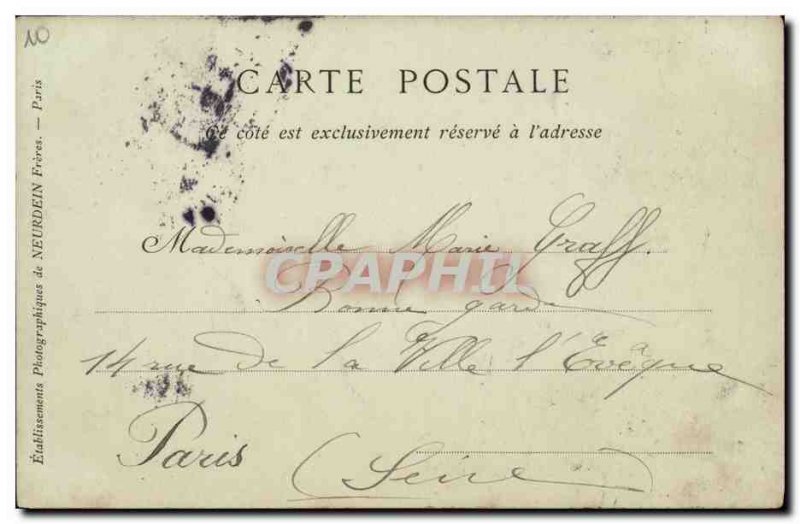 Old Postcard Eu La Jetee a Storm Lighthouse Day