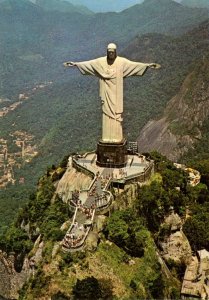 Brasil Rio De Janeiro Tujuca's National Park Aerial View Christ Redeemer