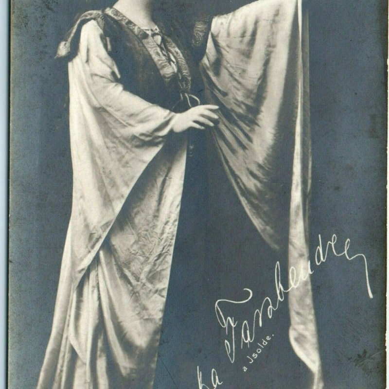 1908 German Opera Singer RPPC Zdenka Fassbender Photo Postcard Paul Bohm A40