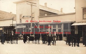 MI, Walkerville, Michigan, RPPC, Post Office, Mail Service Wagons, Stores