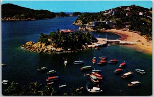 Playa DE Caleta Y Caletilla Beaches Acapulco Gro Mexico Islet Motorboat Postcard