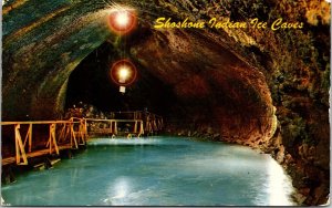 Shoehone Indian Ice Caves Idaho ID Main Room Postcard PM Cancel WOB Note VTG 3c 