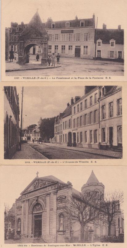 Wimille Pensionnat L'Avenue 3x Antique French Postcard s