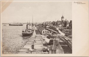 Sarnia Ontario River Front Boats Unused McCrae & Co Postcard E91