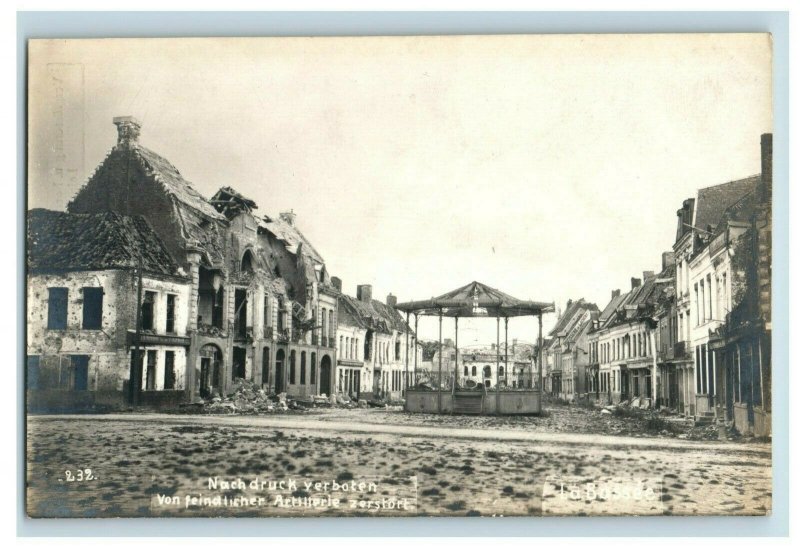 c1910 RPPC WW1 Bomb Damage Battle Of La Bassee France #2 Vintage Postcard P113