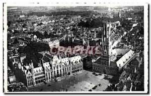 Postcard Modern Bruges Belfry and Grand Place