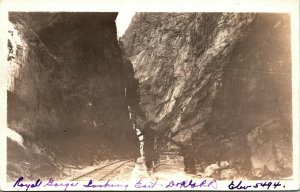 Postcard CO RPPC Real Photo Royal Gorge Denver & Rio Grande Railroad 1920s L9