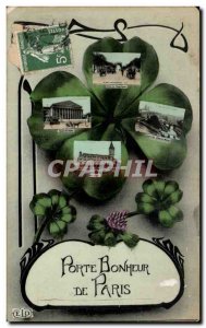 Old Postcard From Paris Porte Bonheur Trefles Champs Elysees Chamber of Deput...