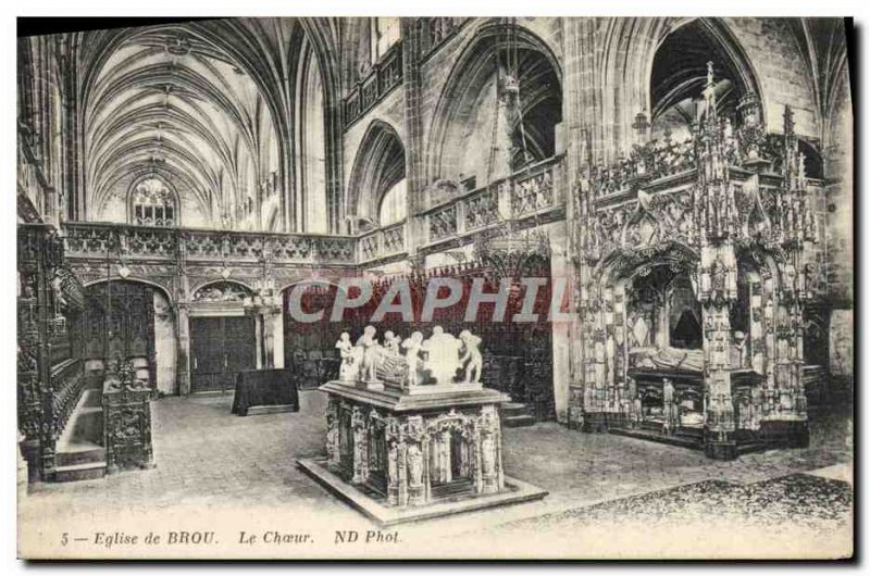 Old Postcard Brou Church Choir