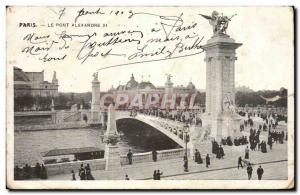 Old Postcard Paris Alexandre III bridge