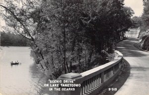 RPPC, Scenic Drive on Lake Taneycomo in Ozarks, near  Branson MO, Old Post Card