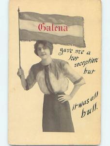 Divided-Back PENNANT POSTCARD Galena Illinois IL HM5127