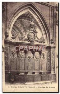 Old Postcard Church & D # 39Avioth From Choir Stalls