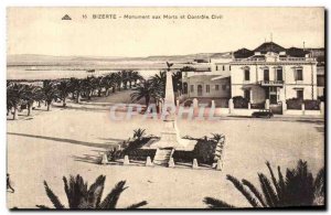 Old Postcard Tunisia Bizerte Civil War Memorial and Control