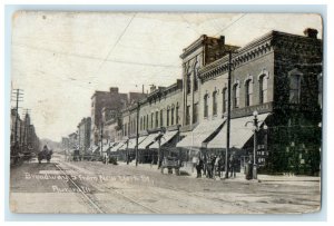 1911 Broadway S from New York St. Aurora Illinois IL Antique Posted Postcard