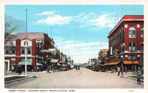 Postcard Dewey Street, Looking North in North Platte, Nebraska~130824