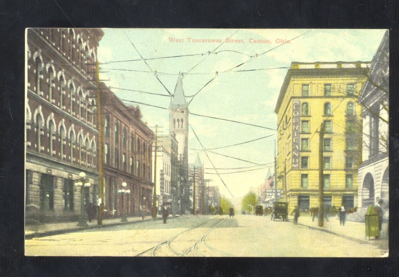 CANTON OHIO DOWNTOWN STREET SCENE SORES VINTAGE POSTCARD PCK SERIES BAYARD