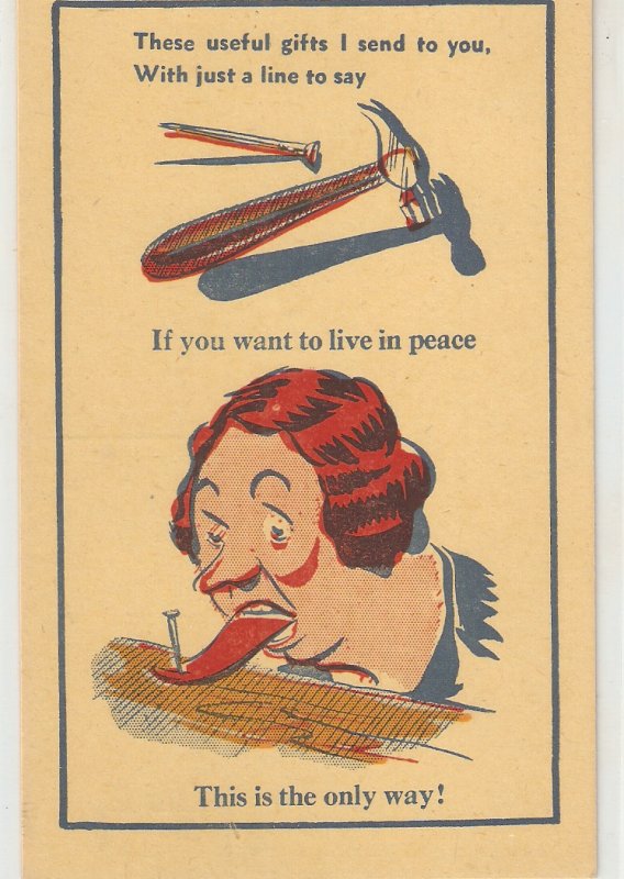 A cruel punishment. Useful things . New Donald McGill Comics Postcard