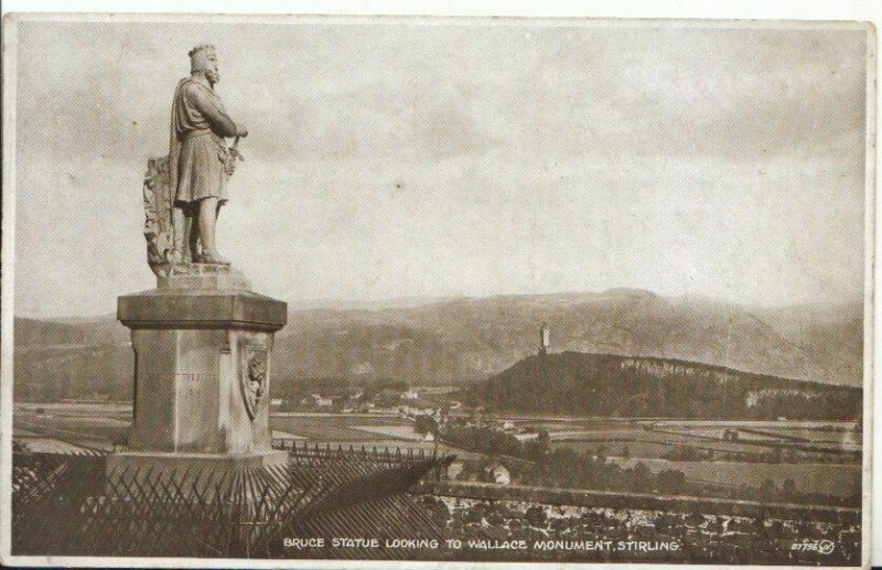 Scotland Postcard - Bruce Statue - Wallace Monument - Stirlingshire - Ref ZZ5991