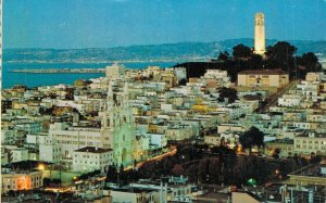 USA Historic Telegraph Hill Coit Tower San Francisco Chrome Postcard 02.96