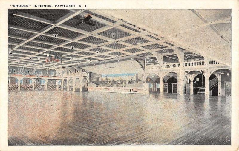 Pawtuxet Rhode Island Rhodes Interior Banquet Hall Antique Postcard K20348