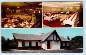 NEW BEDFORD, Massachusetts MA ~ Roadside THAD'S STEAK HOUSE 1967  Postcard