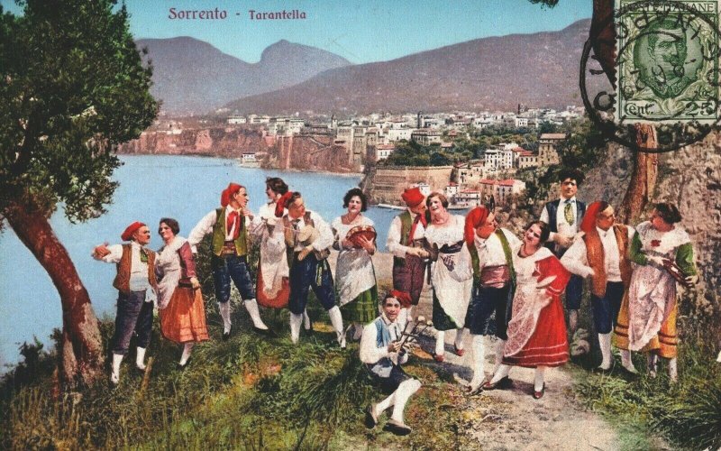 Italy Sorrento Tarantella Vintage Postcard 03.68