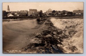 J87/ Marietta Ohio RPPC Postcard c1910 Dam River Downtown 1283