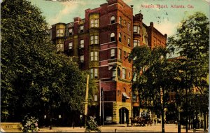 Vtg Atlanta Georgia GA Aragon Hotel Street View Horse Buggy 1910s  Postcard