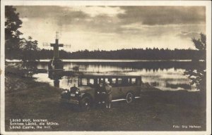 Lidkoping Sweden Lacko Castle Tour Bus Real Photo Vintage Postcard