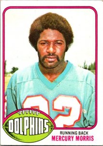 1976 Topps Football Card Mercury Morris Miami Dolphins sk4494