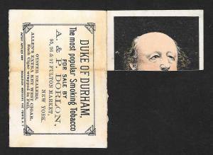 VICTORIAN TRADE CARD Duke of Durham Tobacco Fold-up George Washington